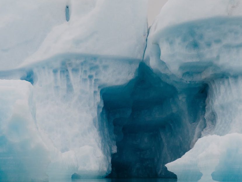 cave in polar iceberg