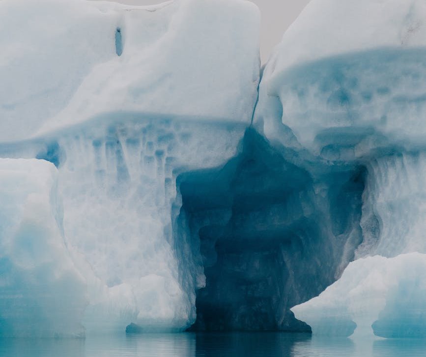 cave in polar iceberg